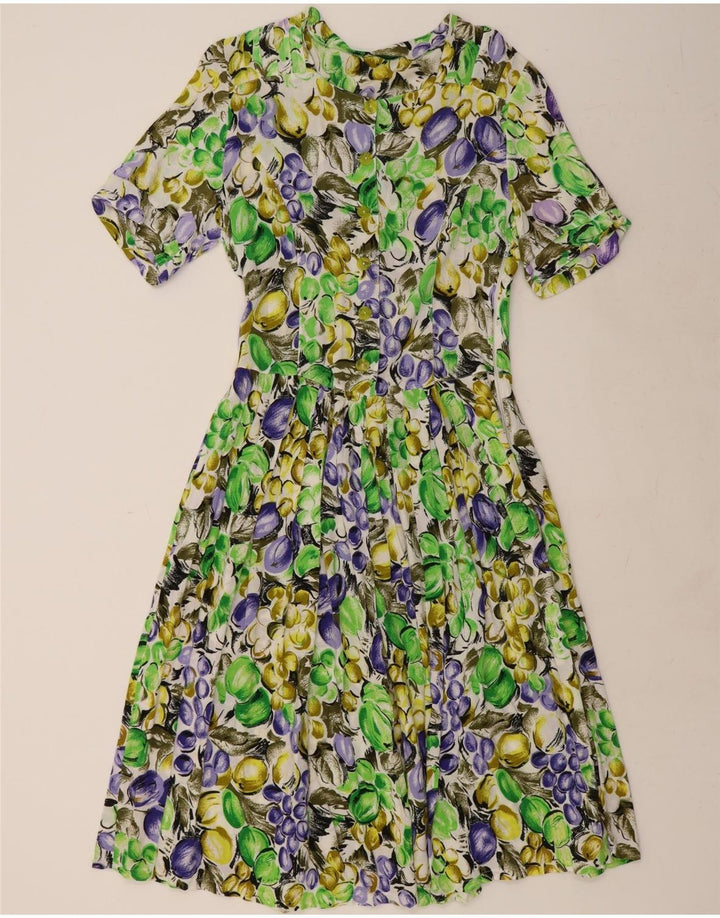 VINTAGE Womens A-Line Dress UK 12 Medium Multicoloured Floral Vintage Vintage and Second-Hand Vintage from Messina Hembry 