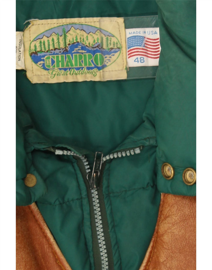Charro Mens Padded Jacket IT 48 Medium Green Colourblock