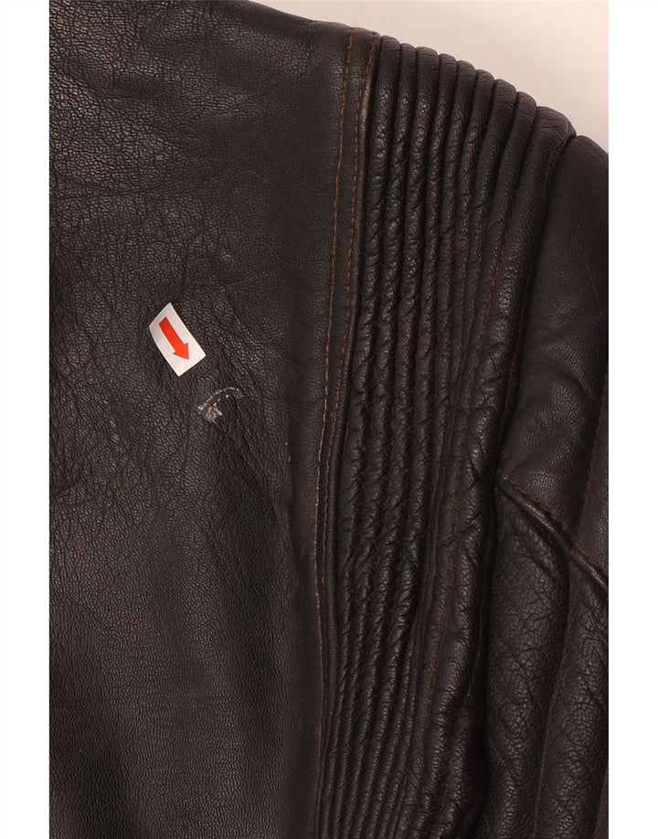 Modeka Herren Leder Bikerjacke UK 38 Mittelschwarzes Leder