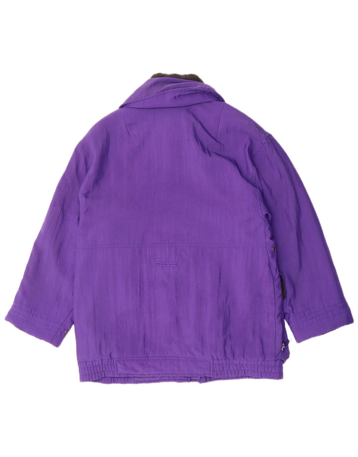 Vintage Womens Oversized Ski Jacket UK 8 Small Purple Polyamide Retro