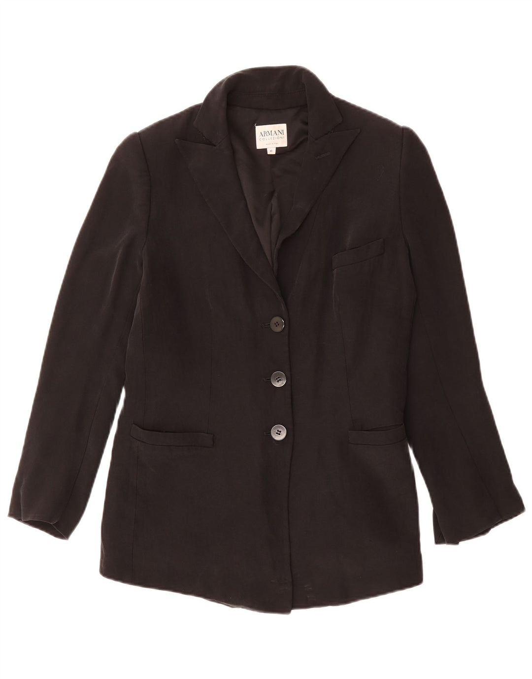 ARMANI COLLEZIONI Womens 3 Button Blazer Jacket IT 48 XL Black