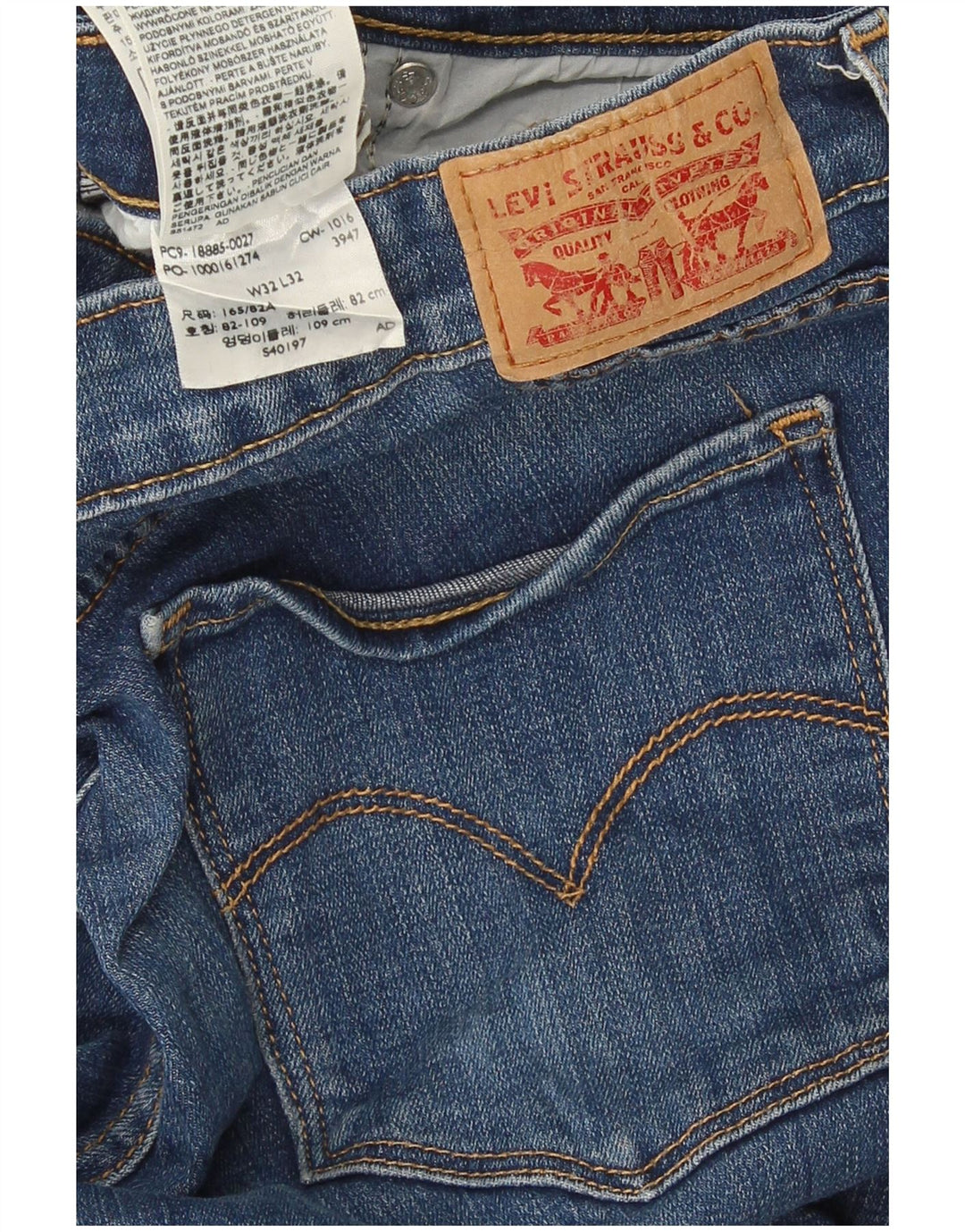 Levi's Womens 715 Bootcut Jeans W32 L32 Blue Cotton