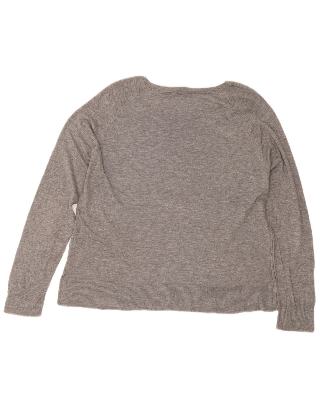 Zara Mujer Blusa Top UK 44 Grande Viscosa Gris