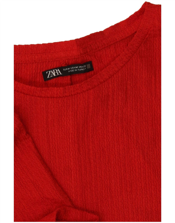 Zara Womens Blouse Top UK 12 Medium Red