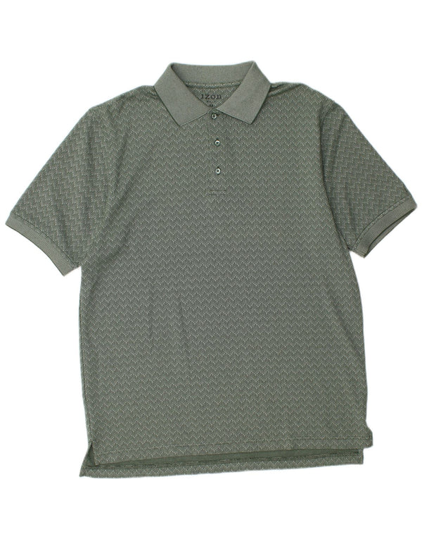 Polo Izod Hombre Algodón Chevron Verde Medio