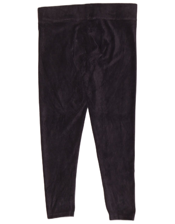 Marks & Spencer Womens Crop Corduroy Leggings UK 14 Large Navy Blue Cotton
