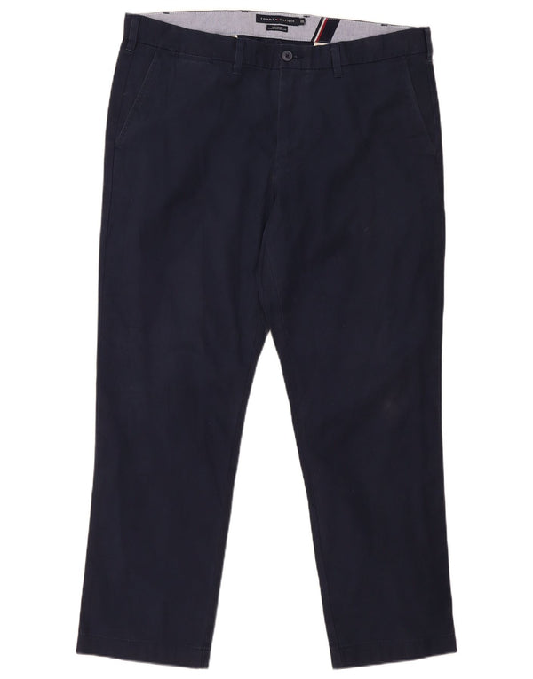 Pantaloni chino su misura da uomo Tommy Hilfiger W38 L30 cotone blu navy
