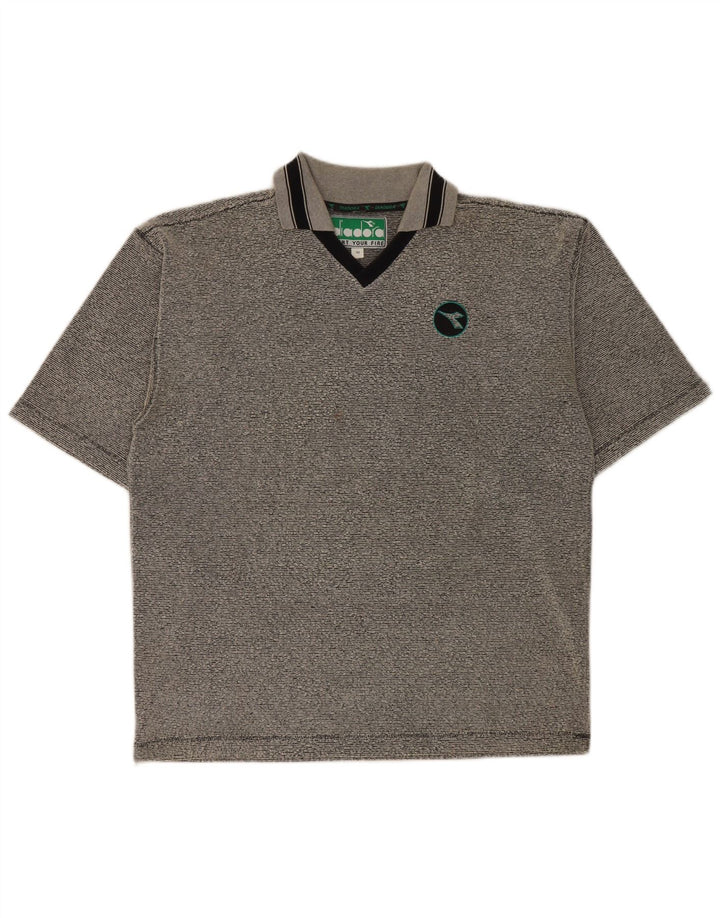 Diadora muška polo majica srednje sivi prugasti poliester
