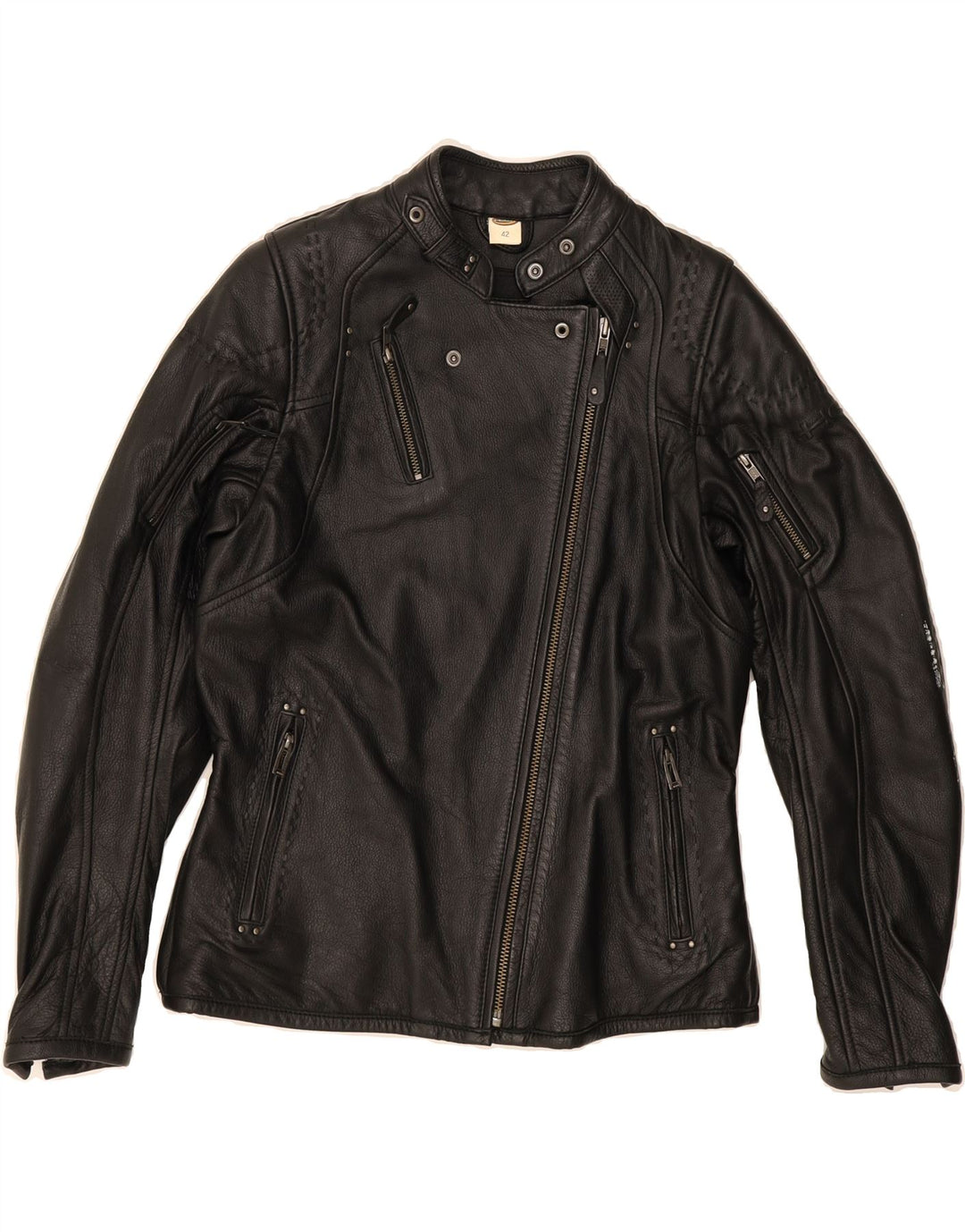 HELD Womens Motorcycle Biker Leather Jacket IT 42 Medium Black Leather Vintage Held and Second-Hand Held from Messina Hembry 