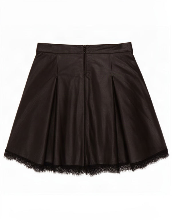 Женская расклешенная юбка из искусственной кожи Zara XS W24, черный полиуретан