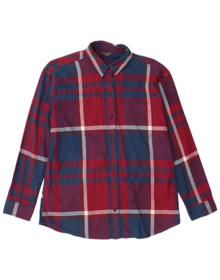 EDDIE BAUER Womens Oversized Flannel Shirt UK 6 XS Multicoloured Plaid