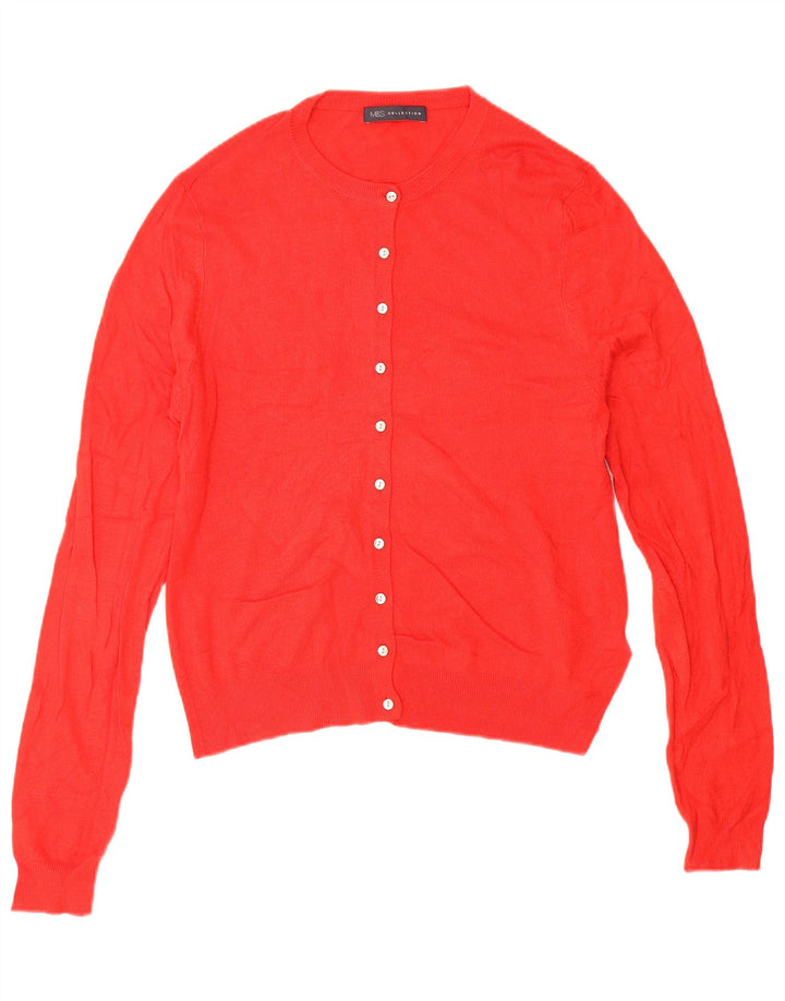 Marks & Spencer Womens Cardigan Sweater UK 14 Large  Red Viscose