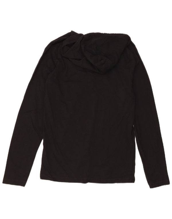 Fcuk Haut graphique à capuche à manches longues pour homme en coton noir moyen