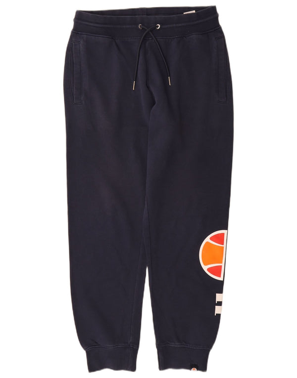 Ellesse masculino gráfico agasalho calças joggers médio algodão azul marinho