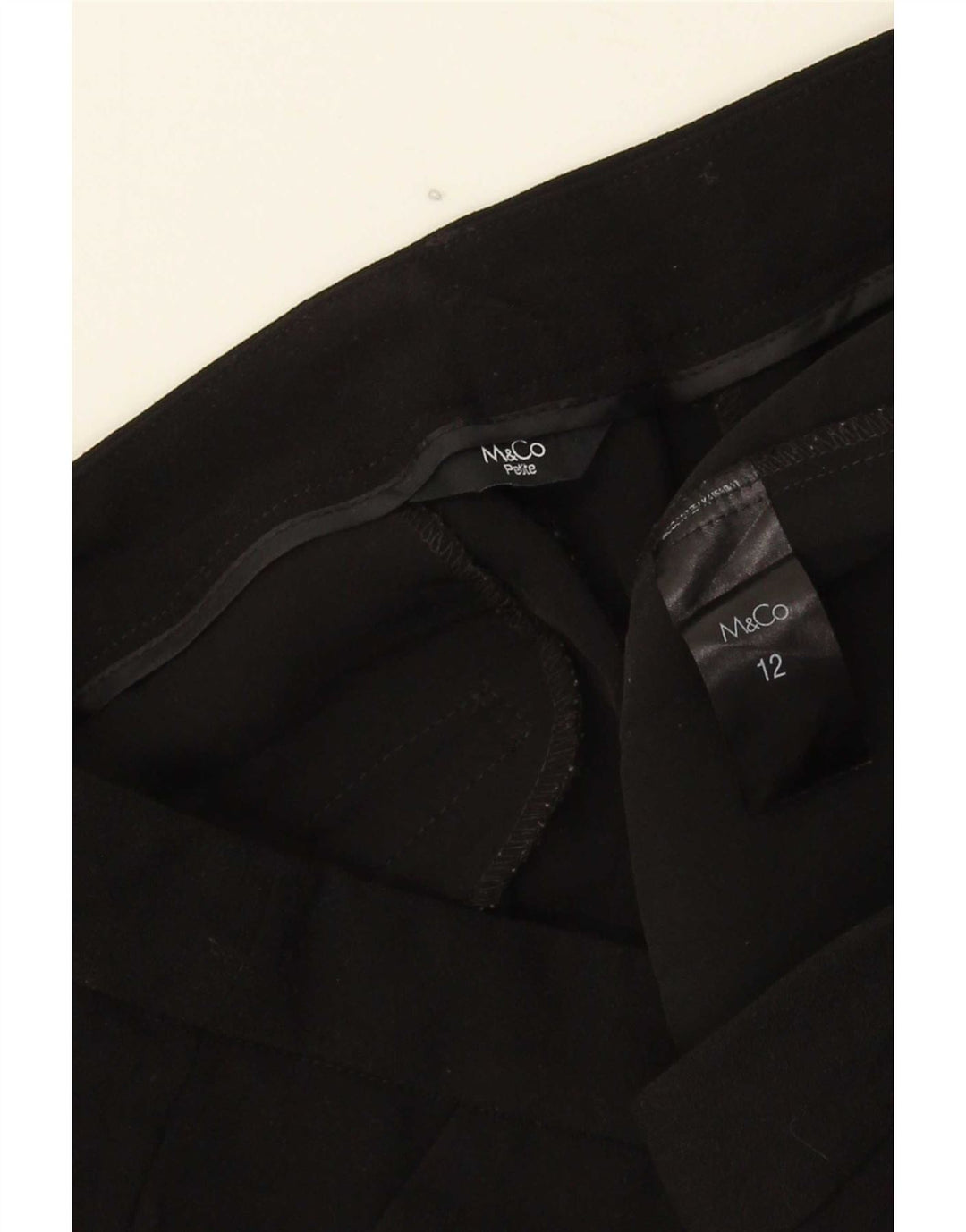 M&Co Womens Slim Chino Trousers UK 12 Medium W32 L25 Black Polyester
