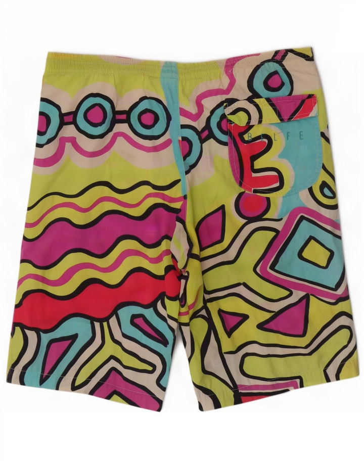 Belfe Mens Abstract Pattern Swimming Shorts W40 XL Multicoloured Cotton