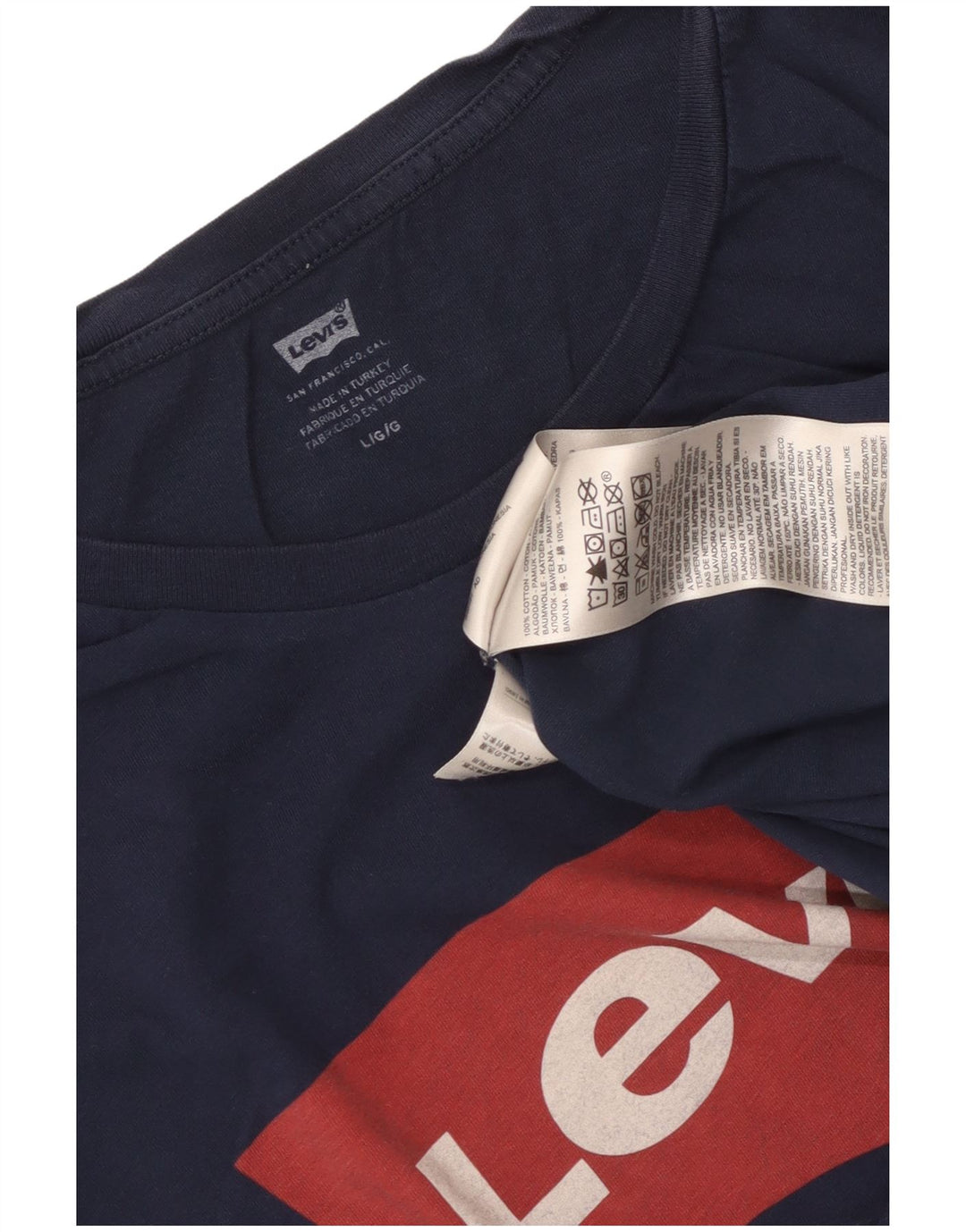 Levi's Mens Graphic T-Shirt Top Large Navy Blue Cotton