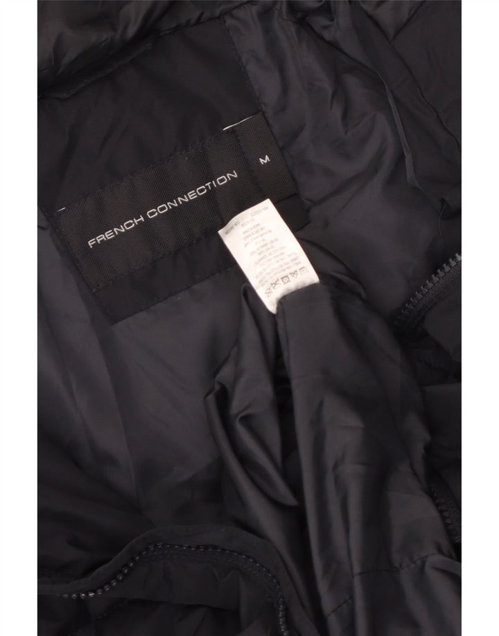 French Connection Wattierte Herrenjacke mit Kapuze, UK 38, Mittel, Marineblau