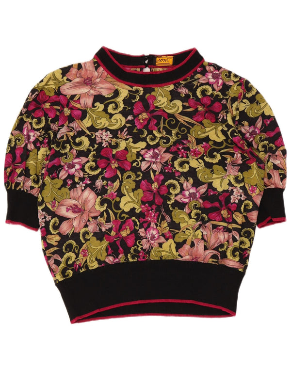 Gibi Camicetta da donna con maniche a 3/4 Top UK 14 Grande floreale multicolore