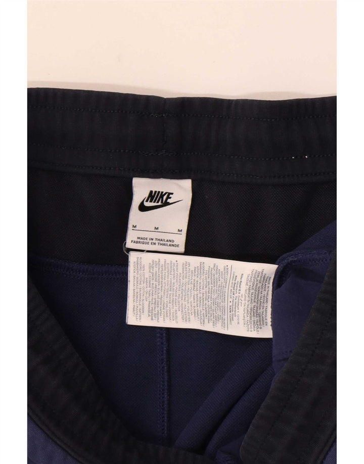 Nike Mens Tracksuit Trousers Joggers Medium Navy Blue Colourblock Cotton