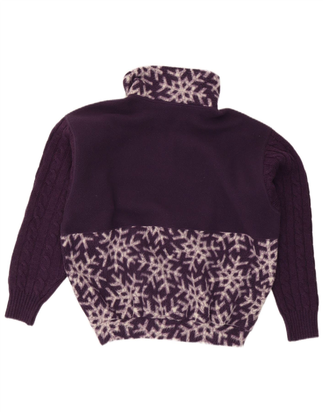 Nordica Womens Oversized Abstract Pattern Fleece Jumper UK 10 Small Purple