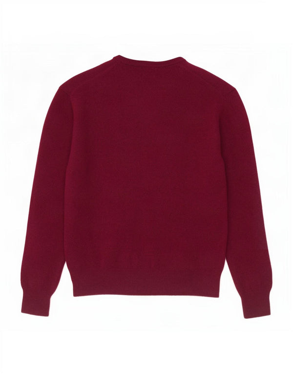 Polo Ralph Lauren Γυναικείο πουλόβερ με λαιμόκοψη UK 14 Μεγάλο Μαλλί Βουργουνδίας