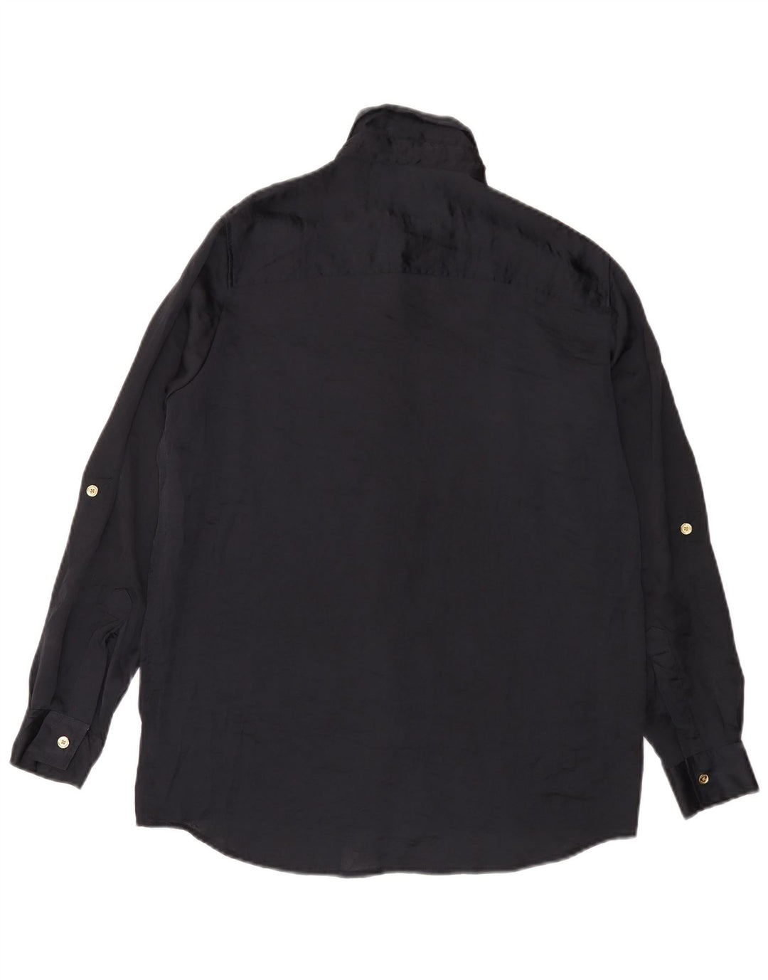 MICHAEL KORS Womens Longline Oversized Shirt UK 10 Small Black Polyester