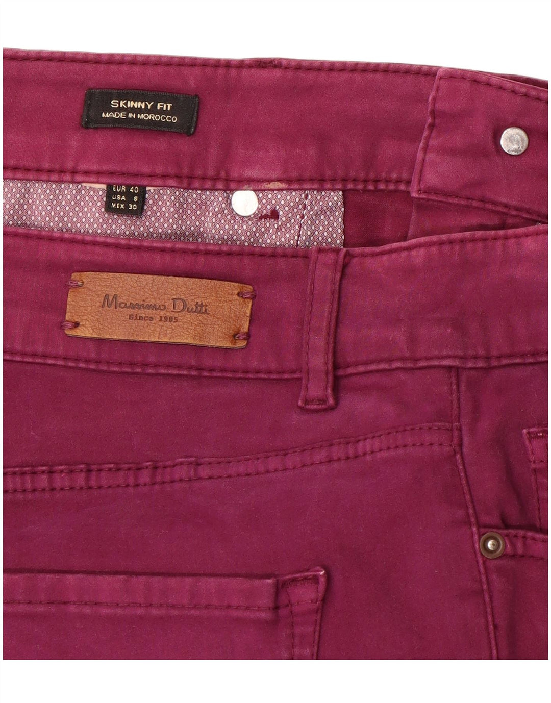 Massimo Dutti Womens Skinny Jeans EU 40 Medium W30 L30 Purple
