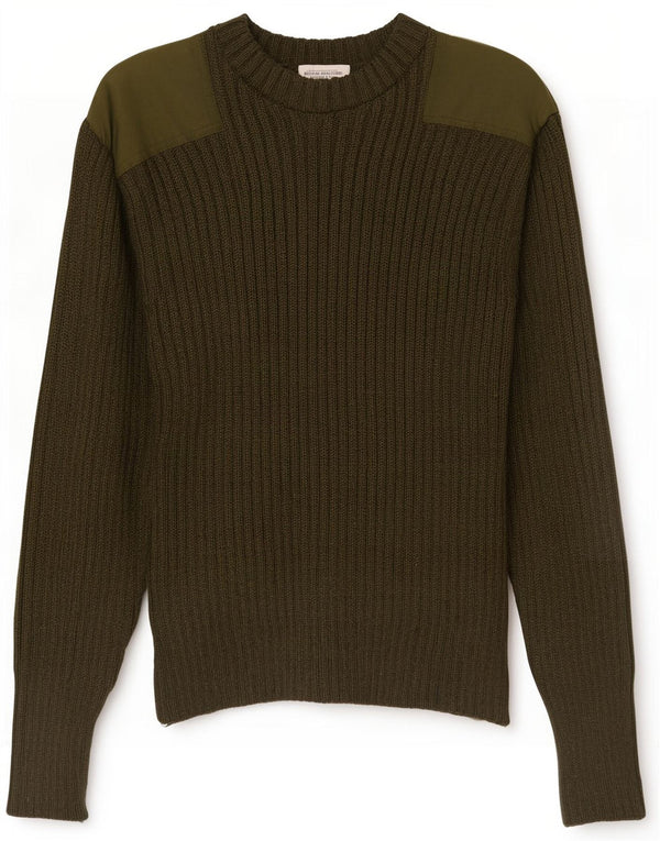 Maglione maglione girocollo militare vintage da uomo XS color kaki
