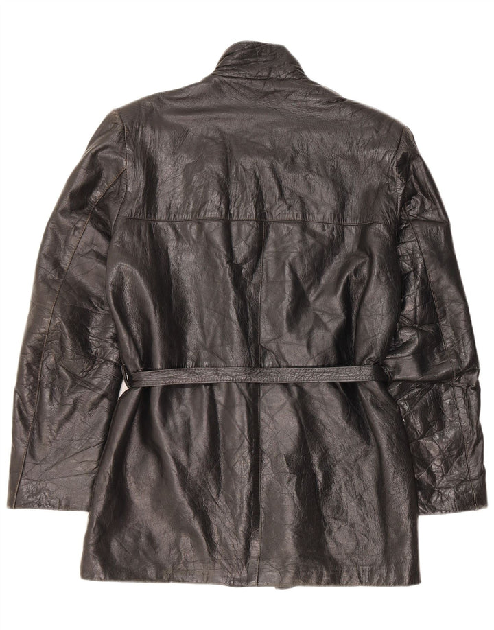 Veste en cuir femme vintage IT 48 XL Noir