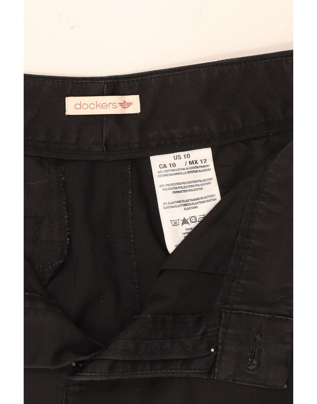 DOCKERS Womens Chino Shorts US 10 Large W32  Black Cotton Vintage Dockers and Second-Hand Dockers from Messina Hembry 