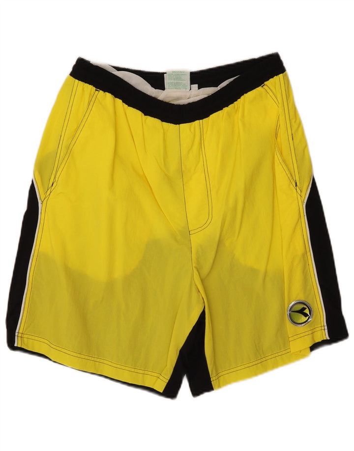 DIADORA Mens Swimming Shorts Large Yellow Colourblock Polyamide