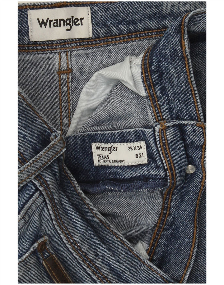Wrangler Herre Texas Straight Jeans W36 L32 Blå