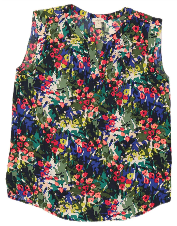 J. CREW Dame ærmeløs bluse Top US 4 Small Multicolored Floral