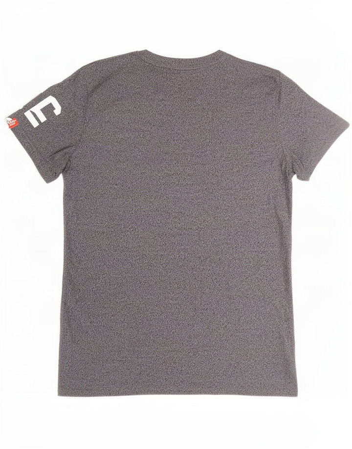 Superdry grafisk t-shirt til mænd, mellemgrå flækket bomuld