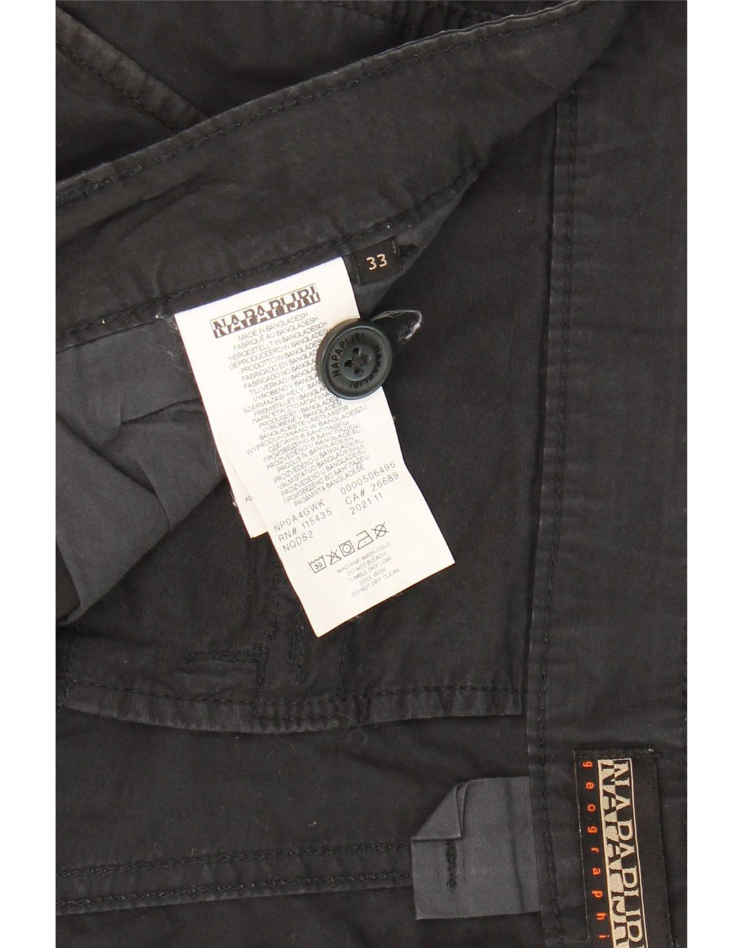 Napapijri Mens Geographic Cargo Shorts W33 Medium Navy Blue Cotton
