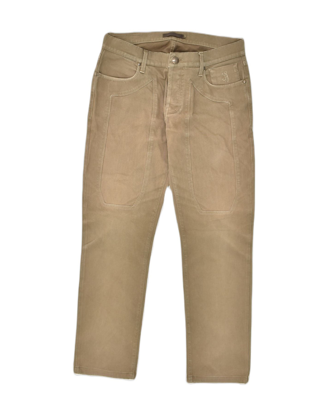 JECKERSON Mens Straight Casual Trousers W33 L29 Brown Cotton | Vintage Jeckerson | Thrift | Second-Hand Jeckerson | Used Clothing | Messina Hembry 