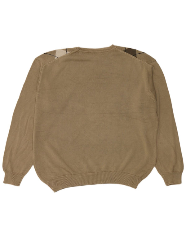 Maglione maglione girocollo da uomo Burlington EU 54 XL Verde a rombi/diamante