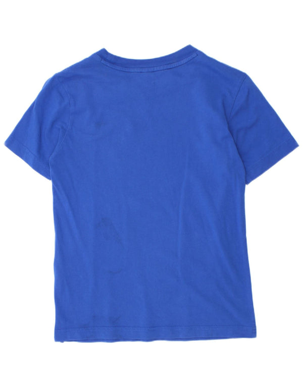 Adidas Boys Graphic T-Shirt Top 9-10 Years Blue Cotton