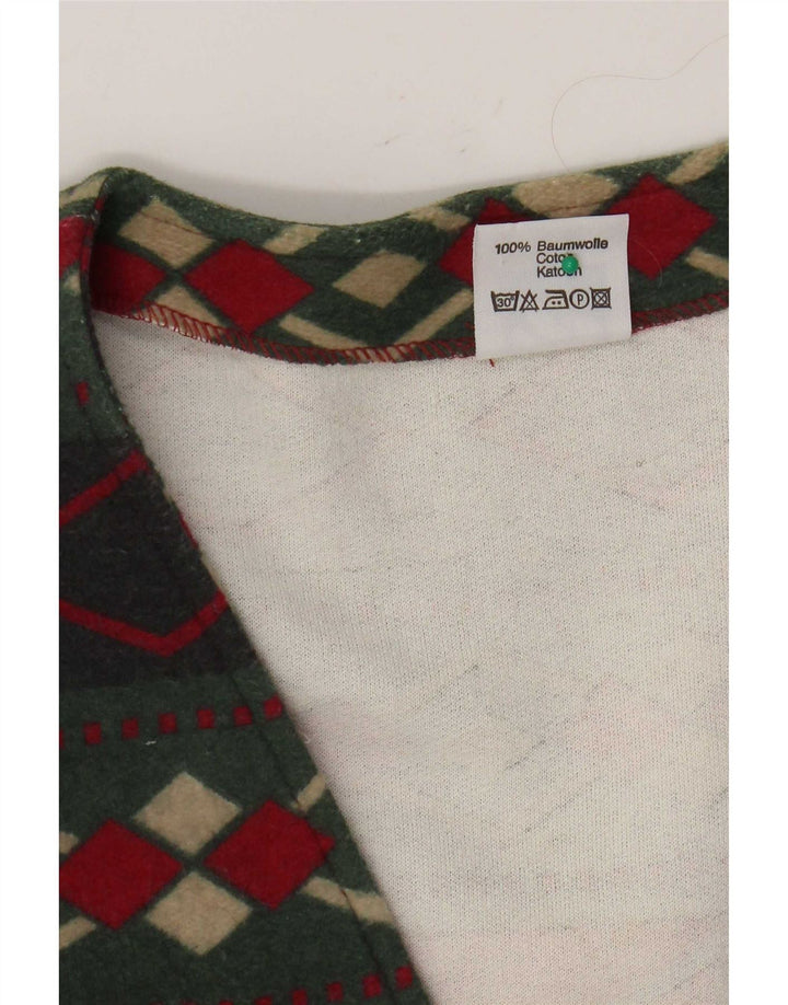 Vintage Mens Waistcoat Large Multicoloured Geometric Cotton