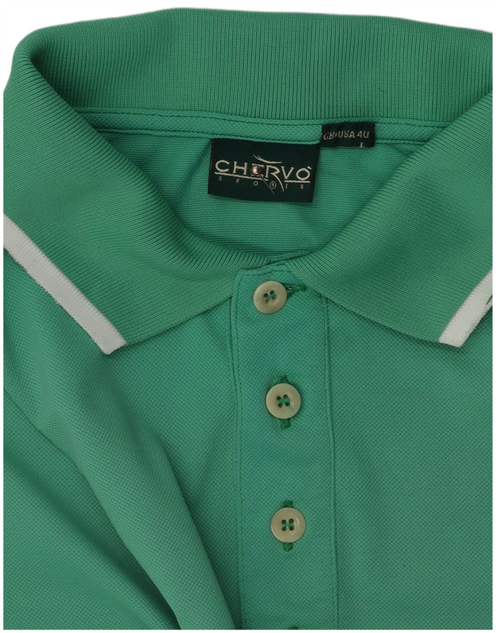Polo da uomo Chervo grande in cotone turchese