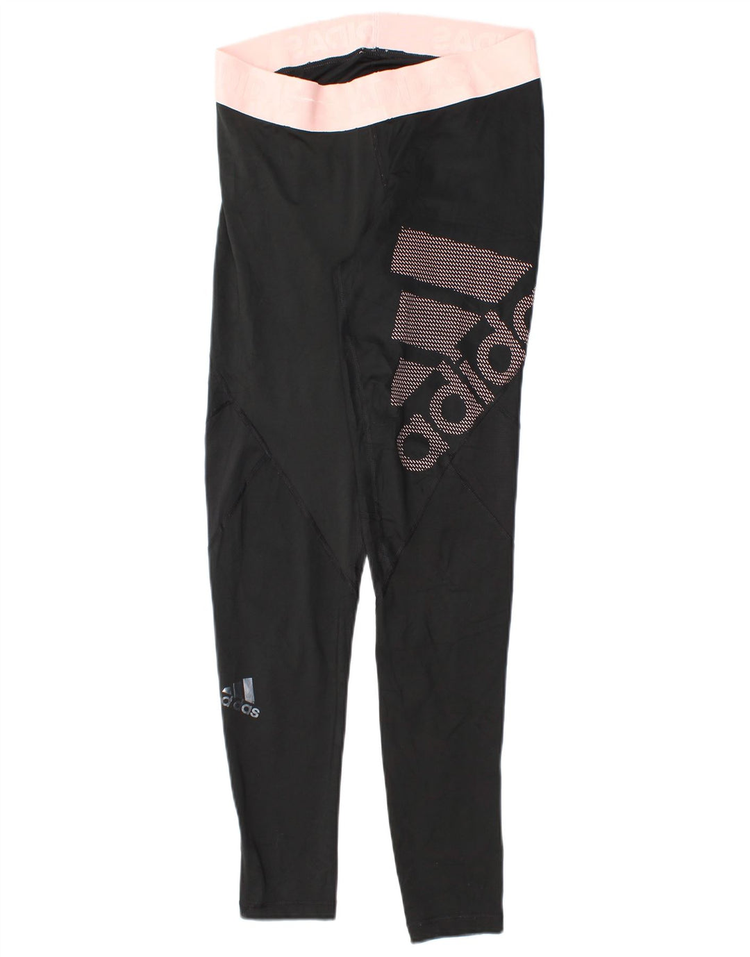 Adidas Grafiske Leggings til kvinder UK 12/14 Medium Sort Colourblock Polyester
