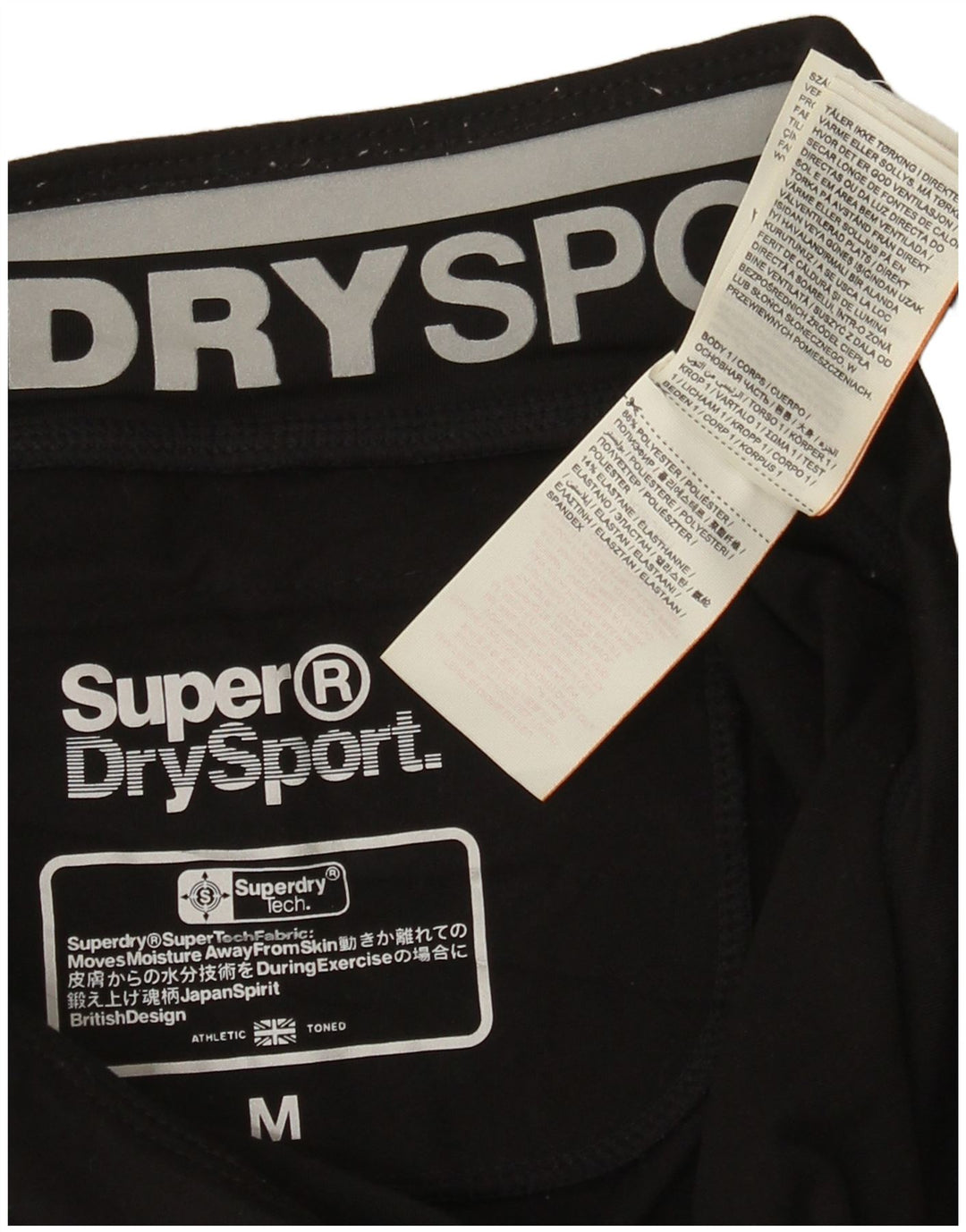 Leggings Capri grafici da donna Superdry UK 12 poliestere nero medio