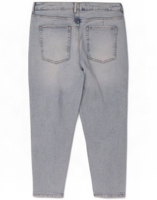 Marks & Spencer Womens High Waist Cropped Jeans UK 20 2XL W40 L24 Blue