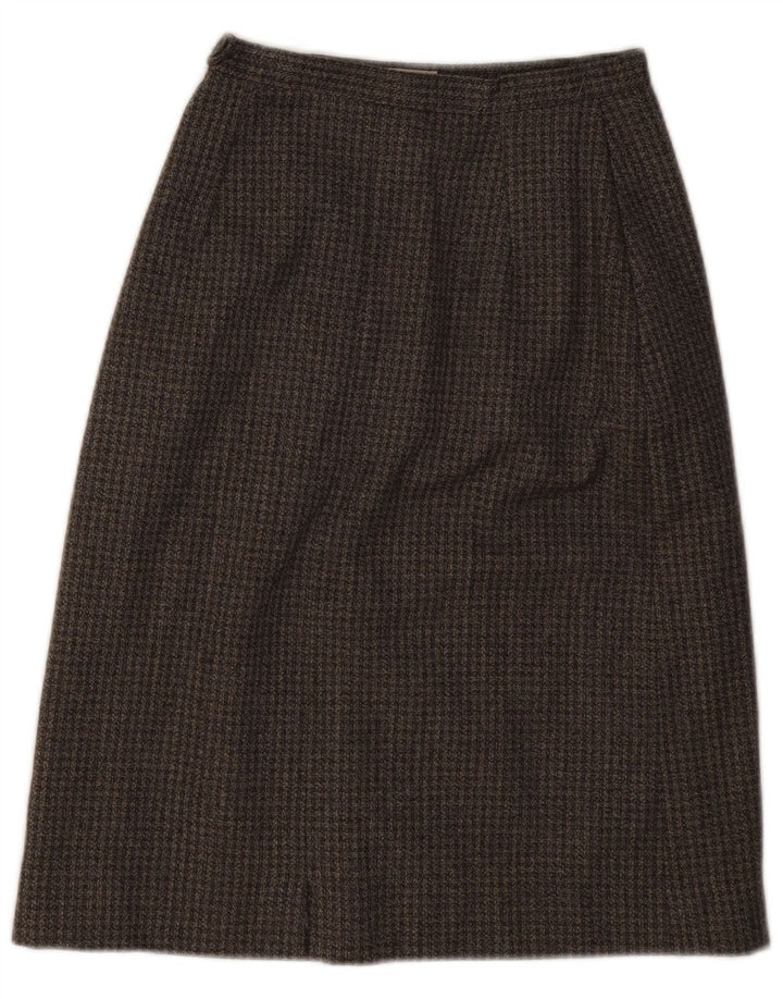 Vintage Womens A-Line Skirt W22 2XS Grey Houndstooth