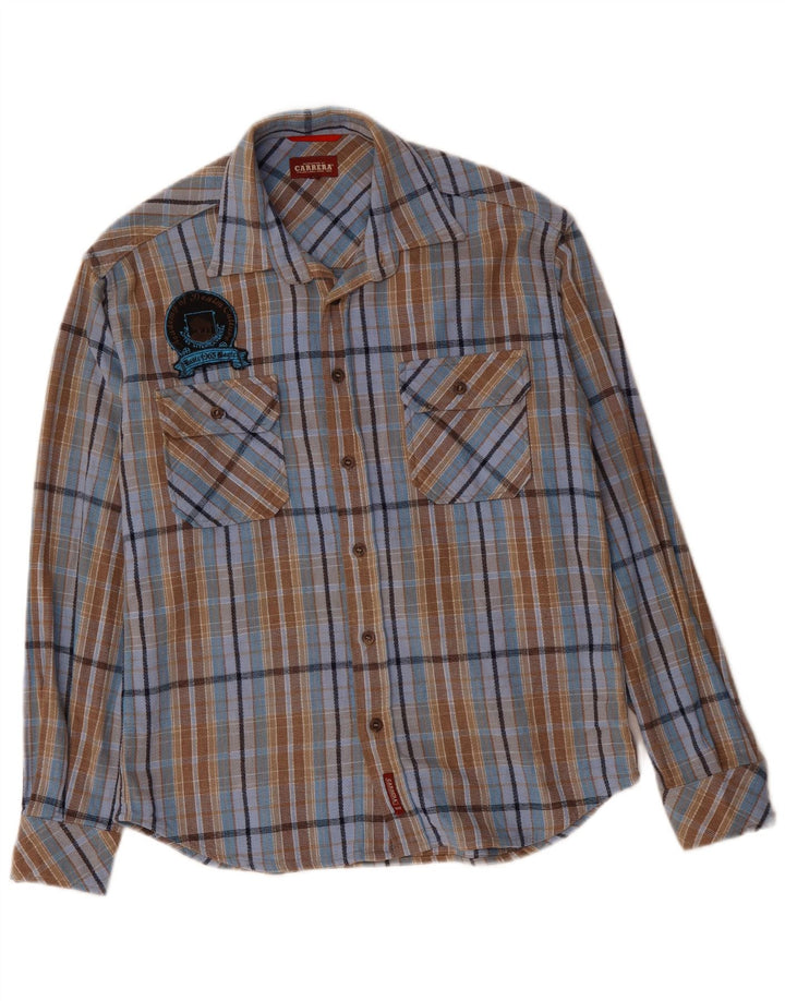 CARRERA Mens Flannel Shirt Medium Multicoloured Check Cotton