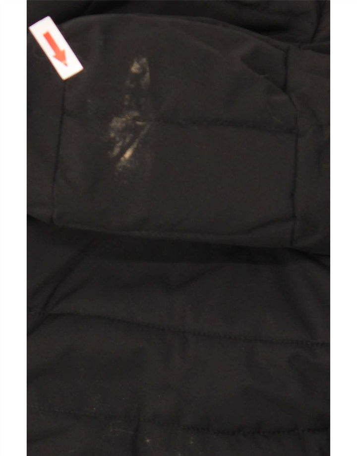 Dkny Abrigo acolchado con capucha para mujer UK 10 Small Poliéster negro