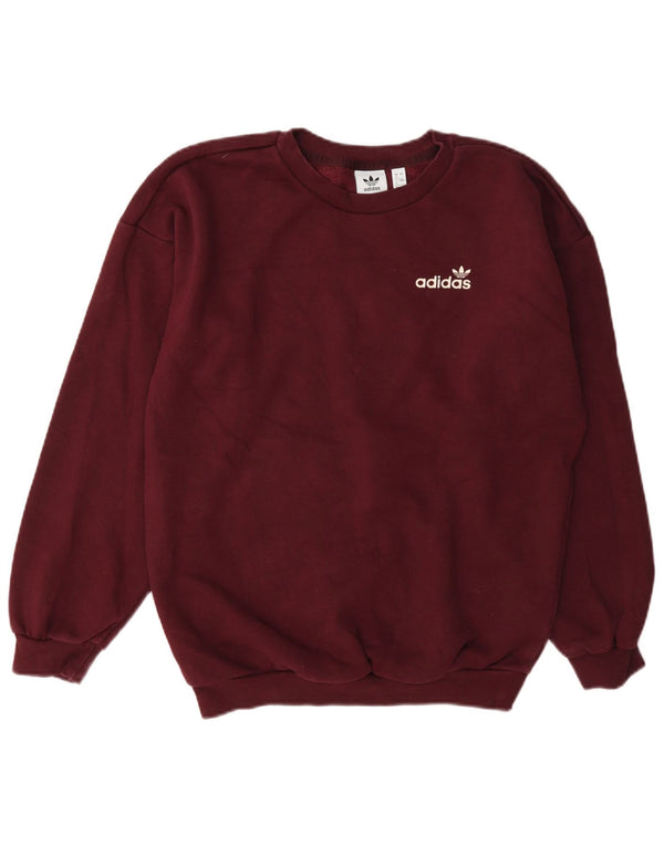Pulover supradimensionat pentru femei Adidas UK 4 XS Bumbac Burgundy