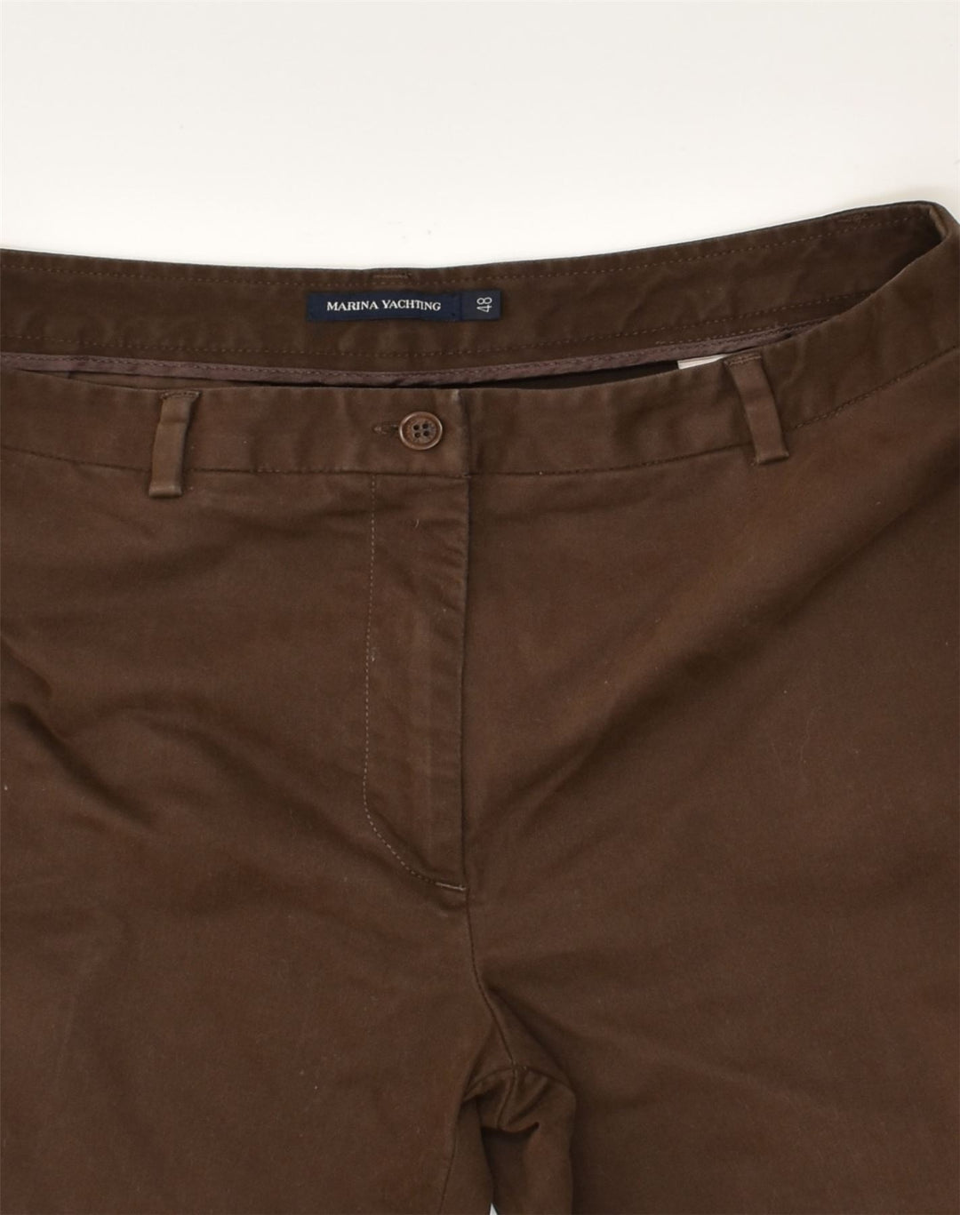 MARINA YACHTING Womens Straight Chino Trousers IT 48 Medium W33 L26 Brown | Vintage Marina Yachting | Thrift | Second-Hand Marina Yachting | Used Clothing | Messina Hembry 