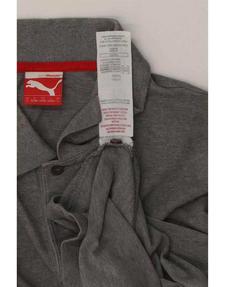 Puma Herren Poloshirt Große graue Baumwolle